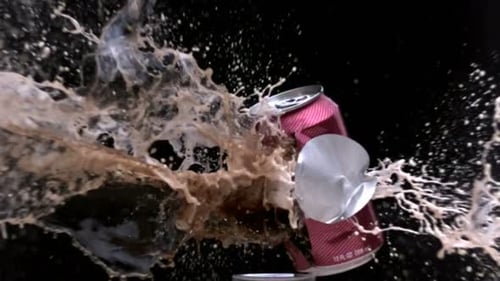 Soda Can Explosive Impact in Slow Motion