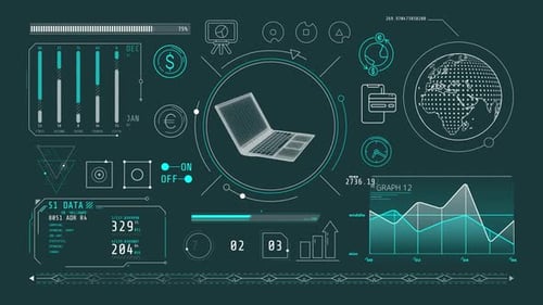 Animation Of E-Payments And International Transfers Infographics On Alpha Channel 4K