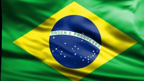 Realistic Waving Brazil National Flag Loop Animation