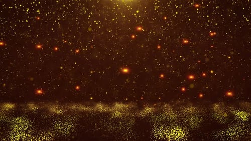 Luxurious golden stardust particles shimmered down in a brilliant halo of light.