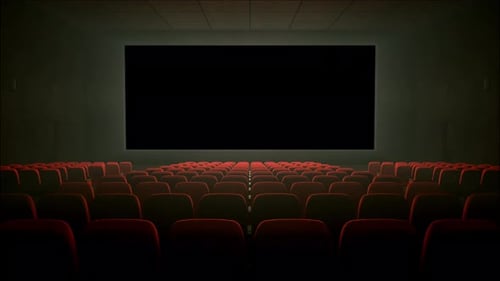 Modern Cinema Hall Blank Screen Zoom Reveal