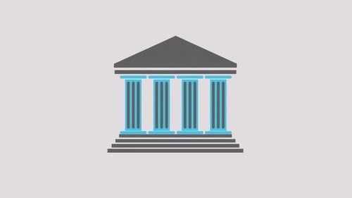 Museum, Court, White House symbol icon animation video
