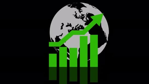 Business Income Graph Growing Global Companies 4K Alpha Channel