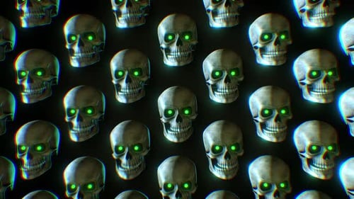 Halloween Chattering Skulls Looping Background