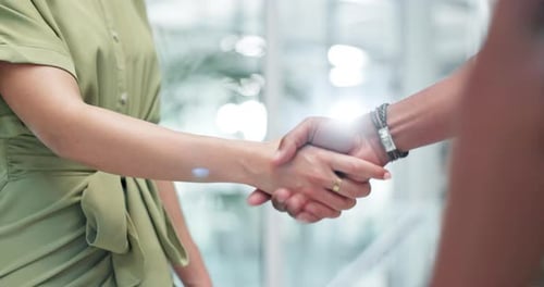 Business Professionals Shake Hands In Modern Office