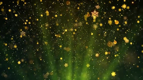 Festive Golden Snowflakes Particle Background for Christmas