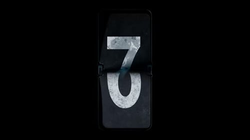 mechanical scoreboard with numbers . animation of the scoreboard with the final digit "0"