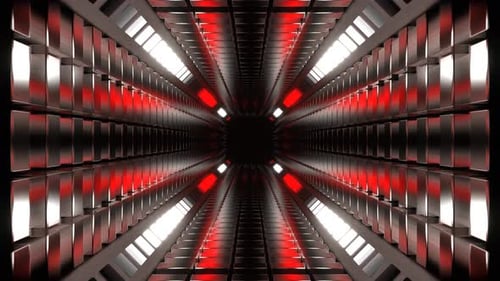 Red And White Abstract Energy Tunnel Background Vj Loop In 4K