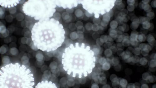 Abstract Glowing Virus Cells Medical Animation
