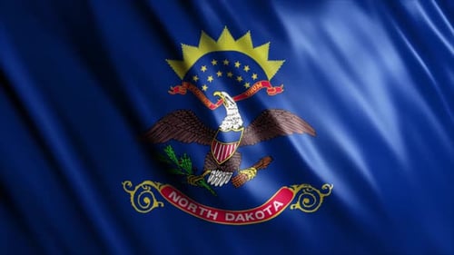 Waving North Dakota State Flag Animation
