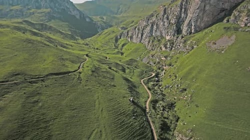 aerial view of the mountains