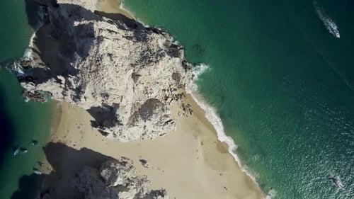 Aerial view of Playa del Divorcio, Cabo San Lucas, Baja California, Mexico.
