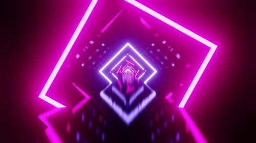 Neon Pink With Light Purple Rhombus Tunnel Vj Loop