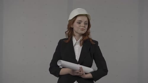 Woman Celebrates Construction Project Success