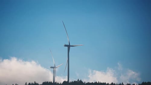 Energy Production from Wind Turbines Among the Clouds 4k