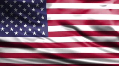 Realistic Waving American Flag Loop Animation