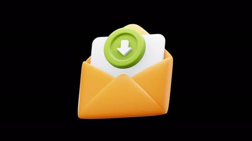 Animated 3D Mail Envelope Download Notification