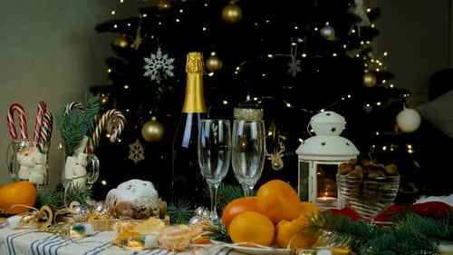 Christmas Table and Champagne