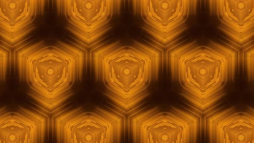 Glowing Hexagon Kaleidoscope Pattern Background Loop