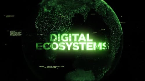 Glowing Digital Ecosystems Title with Global Tech Data