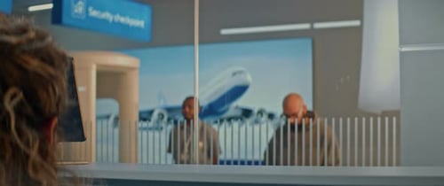 Airport Checkin Counter Passenger During Passport Control for Boarding Flight