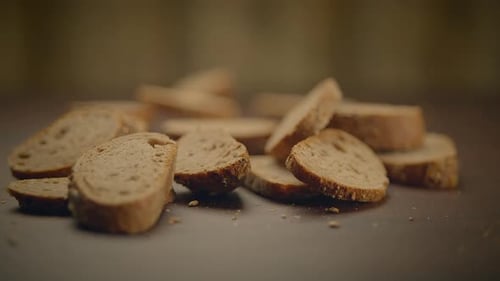 Close-up of Freshly Sliced Bread