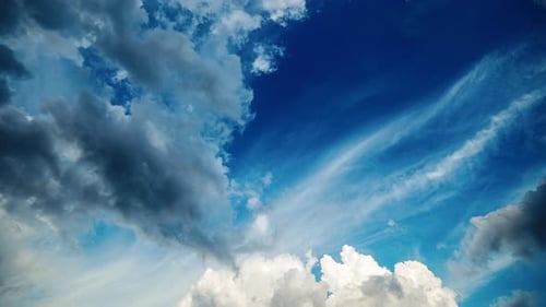 Dramatic Clouds with Deep Blue Sky