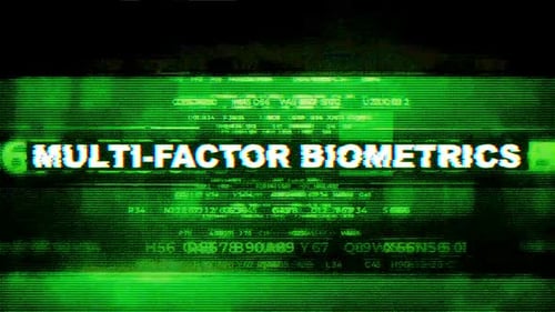 Fondos de alta tecnología de palabras técnicas de biometría multifactorial