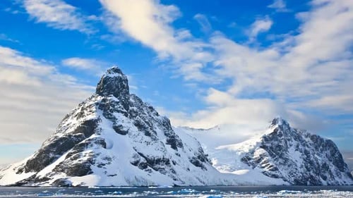 Snowcapped Mountains in Antarctica