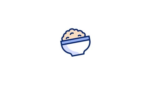 Simple Animated Rice Bowl Icon