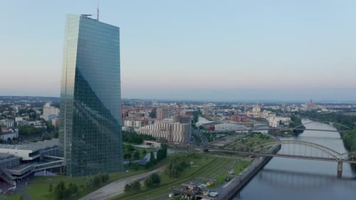 Europäische Zentralbank Banco Central Europeo Frankfurt ECB Zumbido aéreo EZB tiro giratorio horizonte s