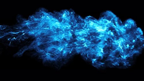 Abstract Blue Fluid Particle Energy Flow Reveal