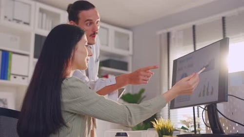 Group of multi-Ethnic businessman and businesswoman working in office.