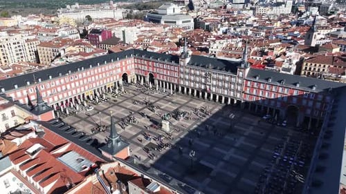 Plaza Mayor At Madrid In Community Of Madrid Spain.