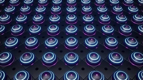 Rhythmic Pulsing Neon Dome Grid Loop