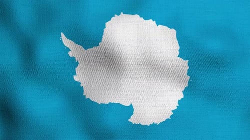 Antarctica Flag Waving Loop Animation