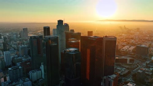 Hora dorada en la hermosa ciudad de Los Ángeles, California, EE. UU.
