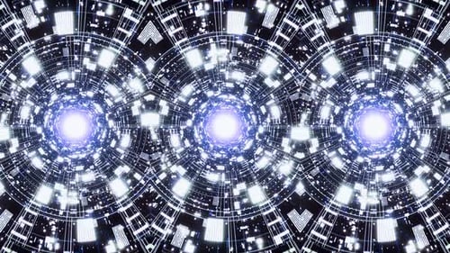 Futuristic Digital Data Tunnel Network Background Loop