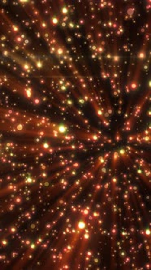 Golden Sparkling Particles Light Ray Burst Background