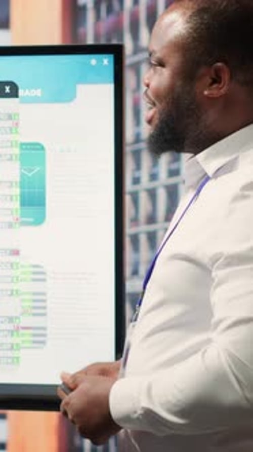 Professional Explaining Data on Interactive Screen