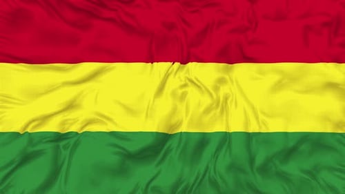 Realistic Red Yellow Green Waving Flag Background Loop