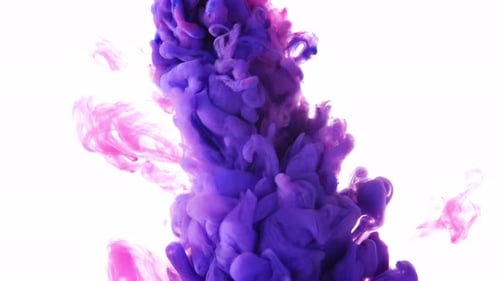 Colorful Inks Swirling in an Abstract Cloud