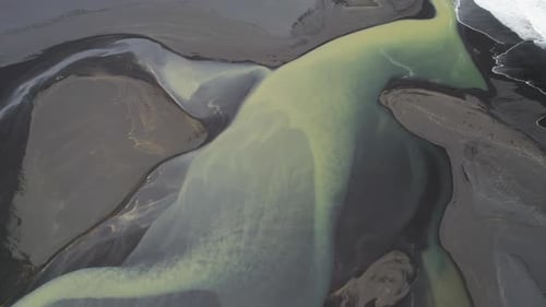 Aerial view of Iceland coastline, Iceland.