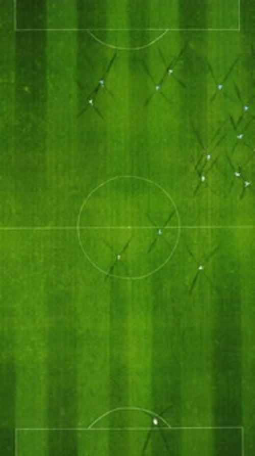 Aerial View of a Football Match Soccer