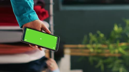 Mobile Phone with Green Screen Display