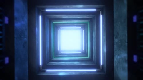 Square Neon & Stone Tunnel 03