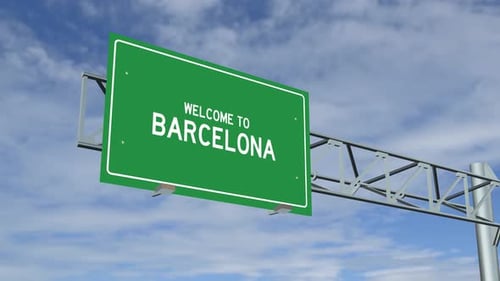Cartel de la ciudad de Barcelona 4K
