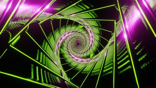 Lime And Pink Glowing Spiral Background Vj Loop In 4K