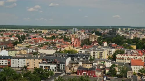 Wide Aerial View of Cityscape with Diverse Architecture