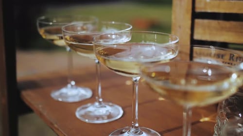 Champagne Glasses Ready for a Wedding Toast